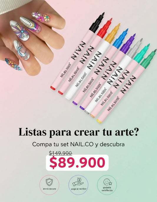 💅NAILS.CO Bolígrafo para Nail Art (Set 12 Colores)🌈