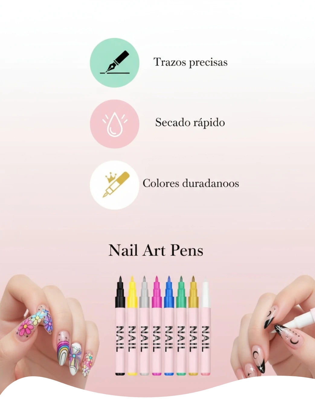 💅NAILS.CO Bolígrafo para Nail Art (Set 12 Colores)🌈